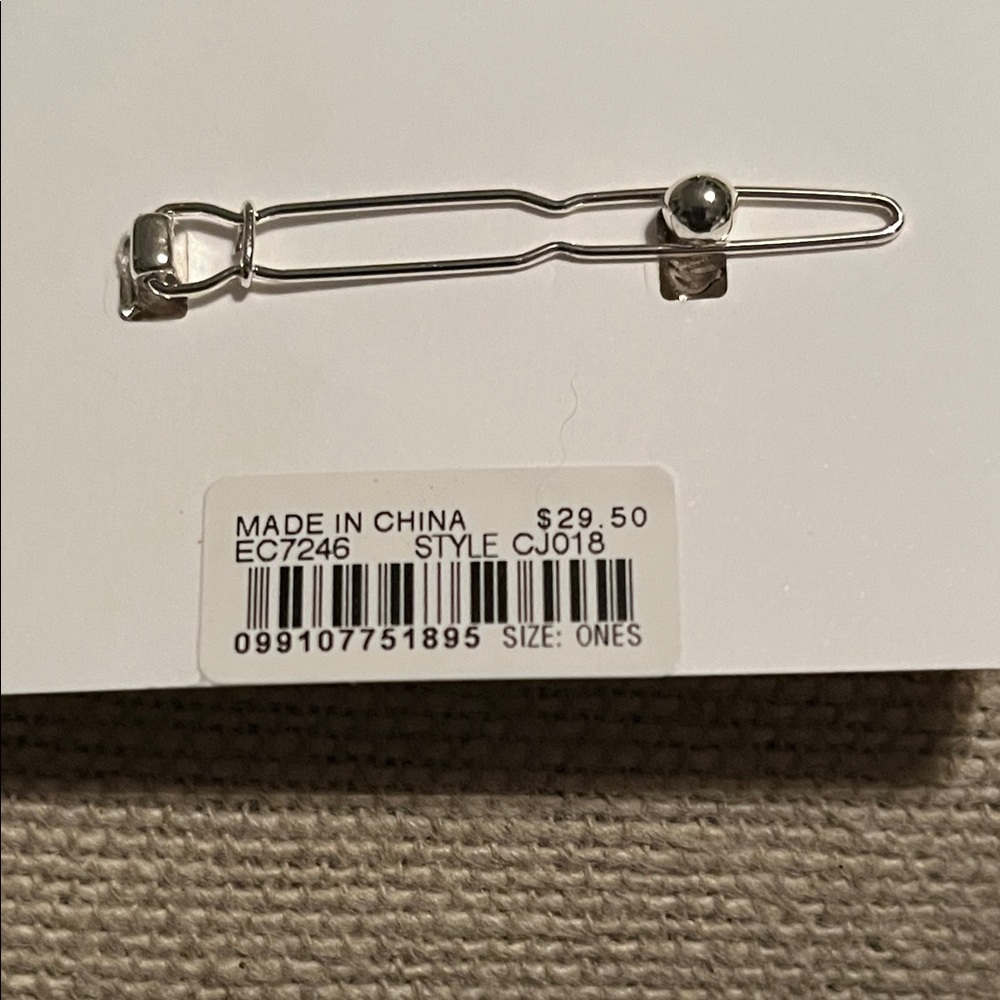 J. Crew Gold/Silver Set of Two Metal Oval Hair Clips/NWT - Picture 5 of 10